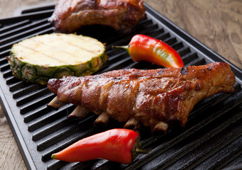 Grilled Pork Ribs On Griddle