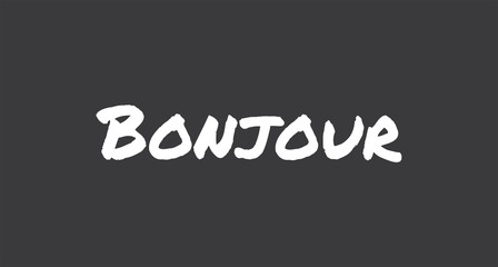 Bonjour lettering. Inspirational handwritten text. Typography for banners, badges, postcard, t-shirt, prints, posters. © Matias