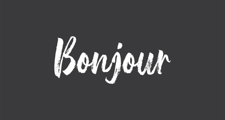 Bonjour lettering. Inspirational handwritten text. Typography for banners, badges, postcard, t-shirt, prints, posters. © Matias