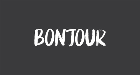 Bonjour lettering. Inspirational handwritten text. Typography for banners, badges, postcard, t-shirt, prints, posters. © Matias