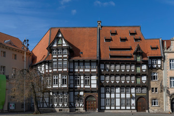 Typical old german style building in Braunschweig with no people