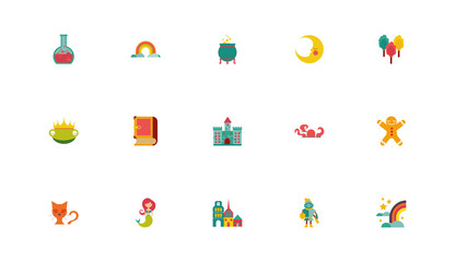 bundle of fairytales set icons