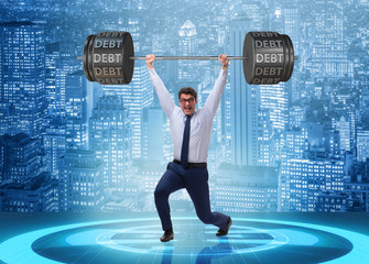Businessman under heavy burden of debt