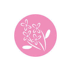 beautifull flowers and leafs garden block and line style