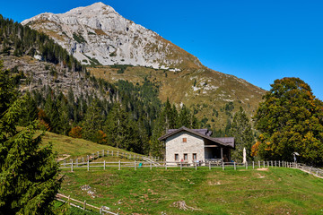 Beautiful view of the Dolomites di Brenta group seen from Molveno