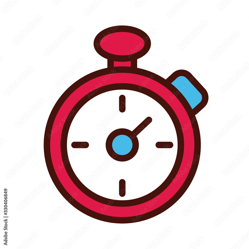 Poster timer chronometer line and file icon