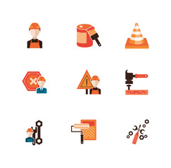 bundle of construction set detailed icons