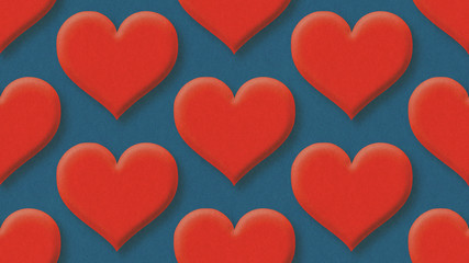 seamless heart shapes pattern 3d rendering illustration background