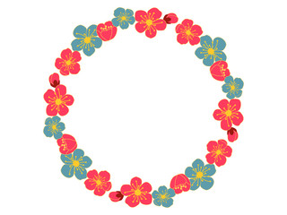 frame of plum flower in bloom