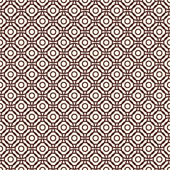 Brown colors seamless pattern with repeated overlapping circles. Round links chain motif. Geometric abstract background