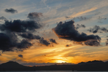夕暮れ　海　素材