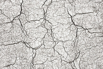 White paint cracks texture. Scratched lines background. White and black distressed grunge pattern for graphic design.
