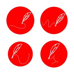 Feather ilustration  logo vector template