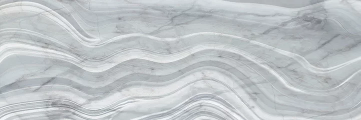 Tuinposter white and gray marble texture background. wide Marble texture background floor decorative stone interior stone. © ooddysmile