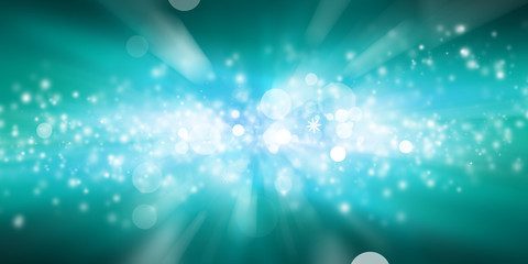 white bokeh blur background / Circle light on blue background / abstract light background