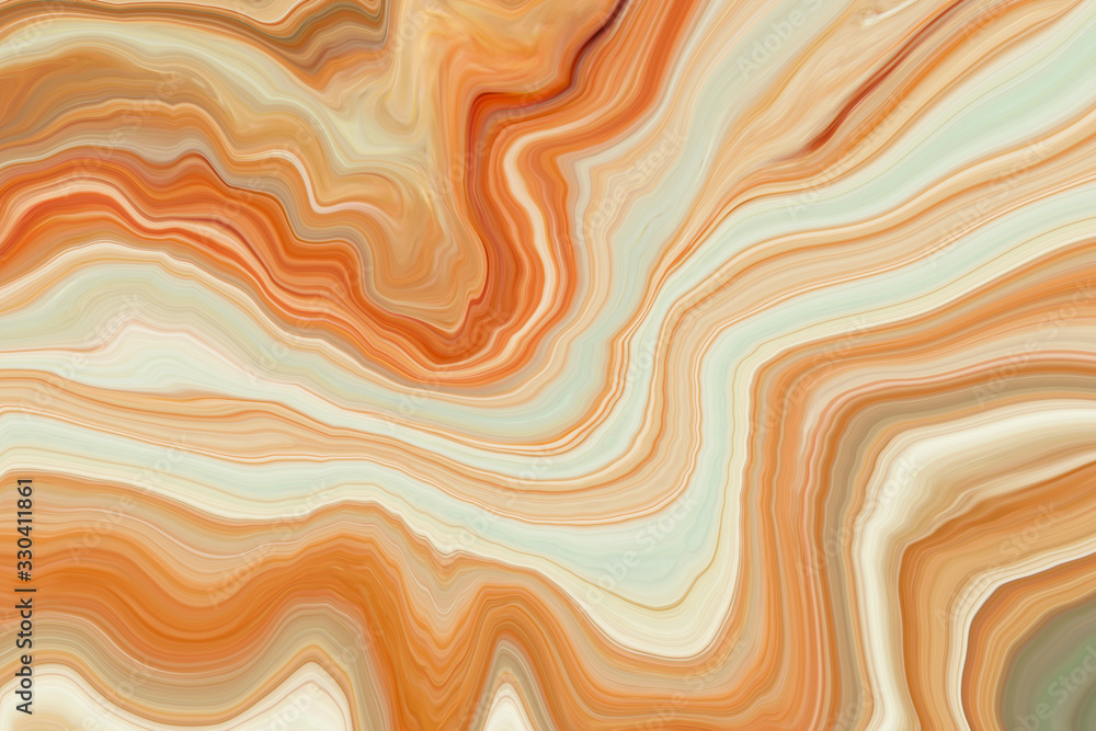 Sticker marble ink colorful. orange marble pattern texture abstract background. can be used for background o