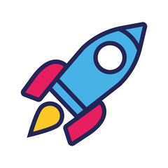 rocket launcher line and fill style icon