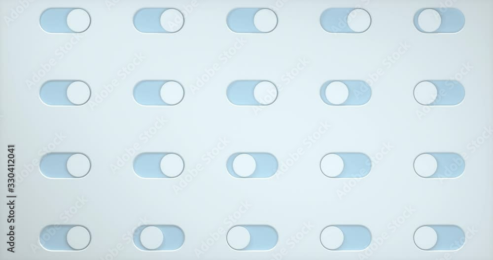 Poster sliding switch, touch screen button, 3d rendering.