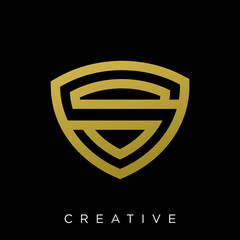 s shield logo design vector