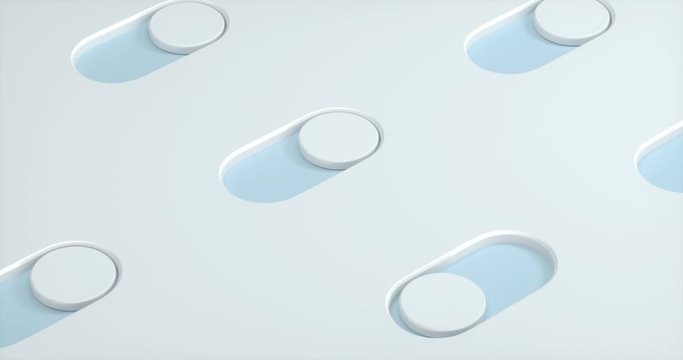 Sliding switch, touch screen button, 3d rendering.