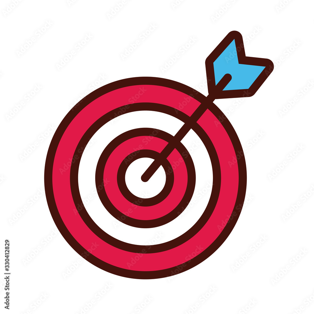 Poster arrow and target line and fill icon