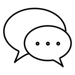 Speech bubble icon. Text message, chatting, texting symbols. Online communication, conversation sign. Chat bubble icon for modern style web and mobile applications.