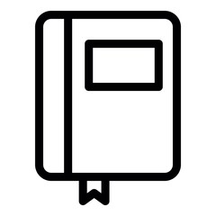 Book with bookmark inside icon in line style.