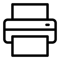 Printer icon in line style. Facsimile, inkjet printers illustration.