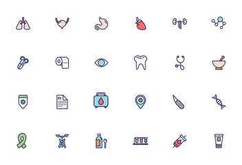 bundle of medical set icons