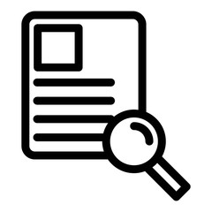 Search in file sign icon. Find in document symbol. Magnifier on page symbol.