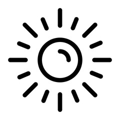 Sun icon in line style. Screen brightness symbol.