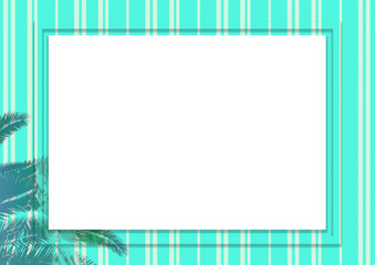 フォトフレーム　ヤシの木　リゾート地　夏　背景イラスト