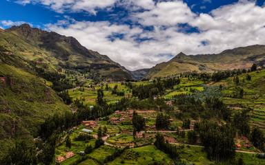 Fototapeta na wymiar Sacred Valley, Cusco, Peru - drone view