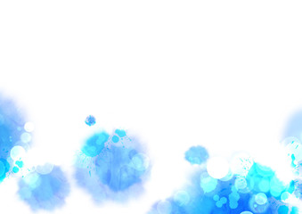 水彩テクスチャ　背景素材　ブルーグラデーション