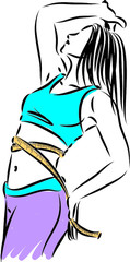 fitness Pretty WEIGHT CONTROL lady vector illustration