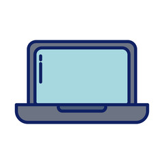 open laptop, line and fill style icon