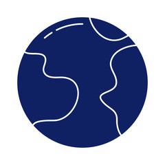 planet earth, silhouette style icon