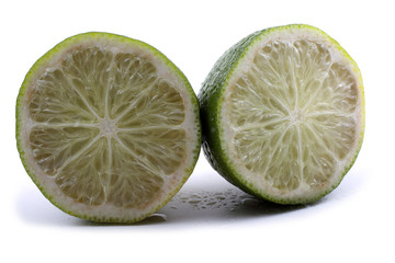 Two lime halves