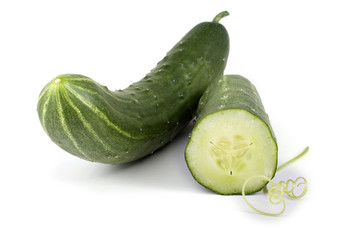 Cucumber with a half