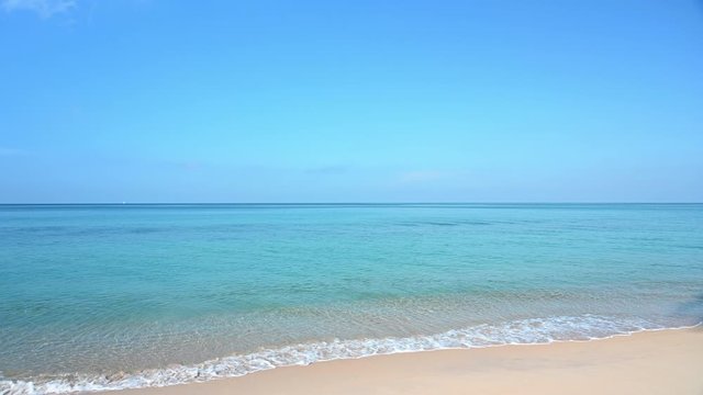 the beach tropical andaman, phuket, thailand on sandy shore. Beautiful Summer holiday. Natural,4K footage