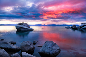 Bonsai Rock Sunset, Lake Tahoe, Nevada