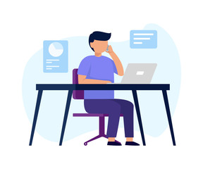 Business man discussion. management concept vector illustration for your website or any purpose.