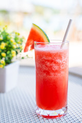 watermelon smoothie ready for drink