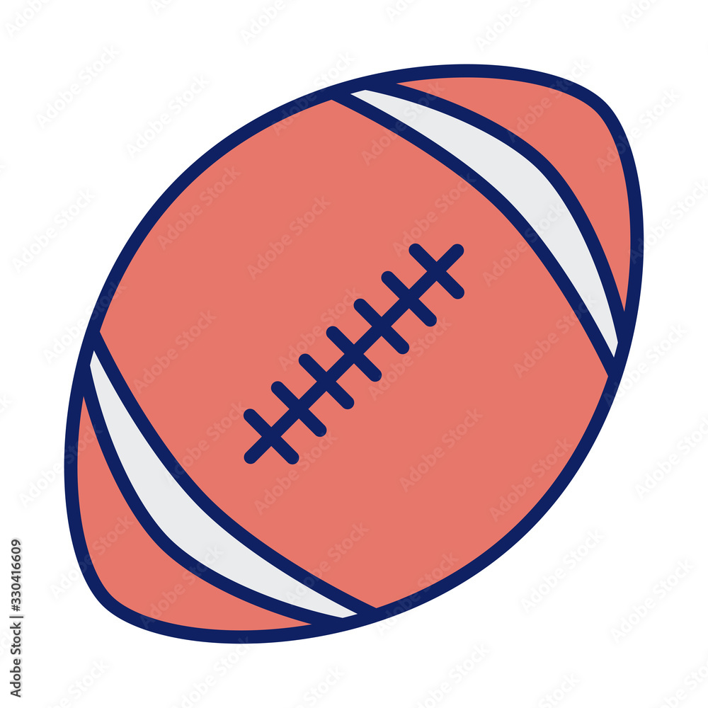 Canvas Prints american football ball, line and fill style icon