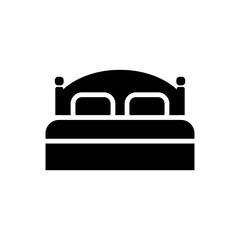 Double bed icon vector logo