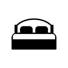 Double bed icon vector logo