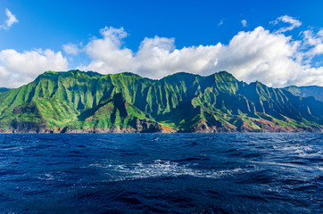 Amazing view of beautiful Napali coast in Kauai Hawaii USA