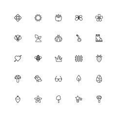 bundle of spring set line icons