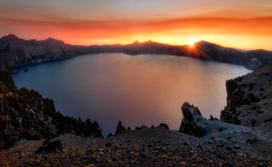 Crater Lake Sunset, Oregon