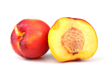 Nectarine with a half